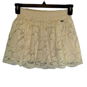 Hollister Floral Cream Lace Skirt Womens Size Small S